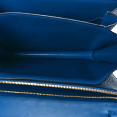 Celine Medium Classic Box Flap Bag Deepsea Goatskin Leather Gold Hardware