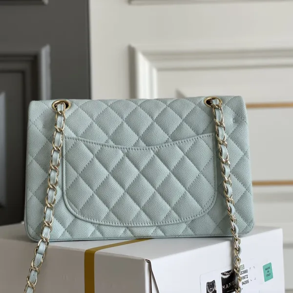 Chanel CF Blue / White Quilted Caviar Leather Crossbody Bags - Image 4