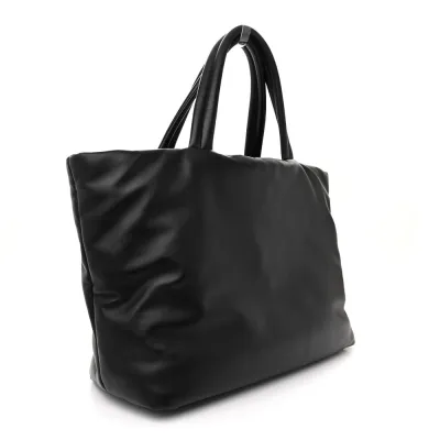 Saint Laurent Large Tote Black Wide Puffer Lambskin Leather