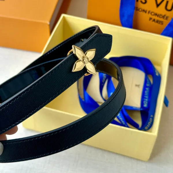 Louis Vuitton Women's Flowergram Reversible Belt In Black/White/Blue Monogram Reverse Canvas With Gold/Silver Hardware 20mm - Image 2