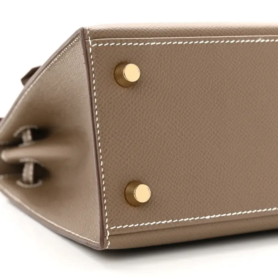 Hermès Kelly Sellier 25 Etoupe Epsom Leather Gold Hardware