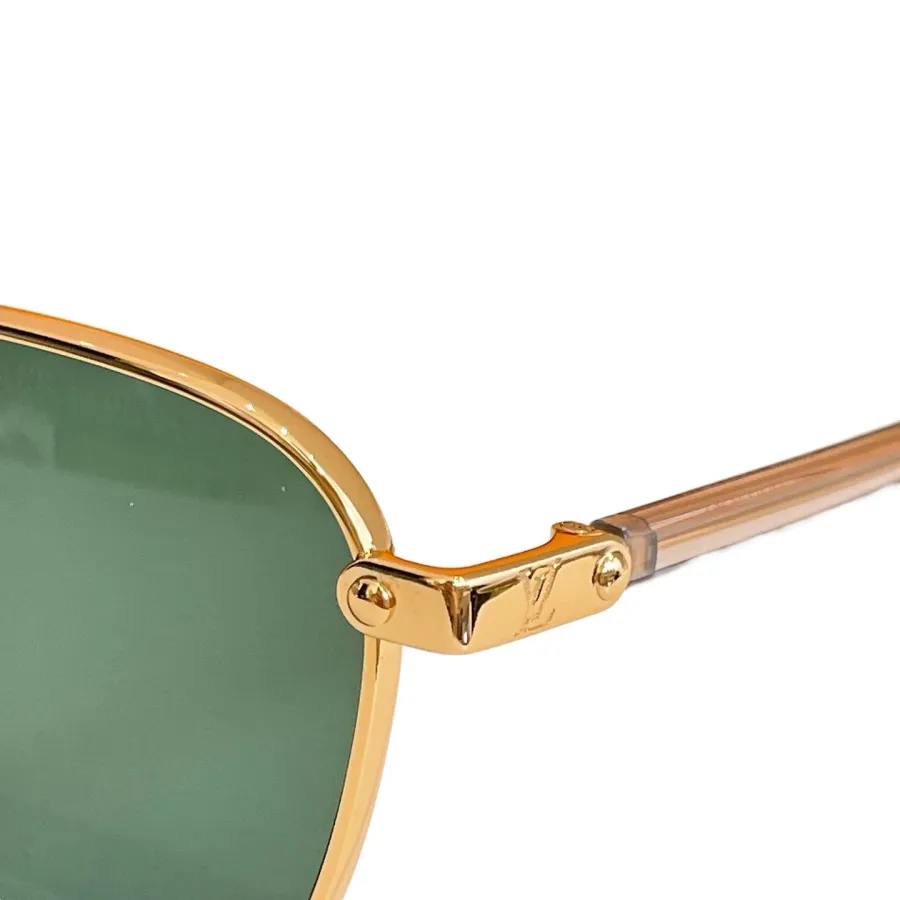 Louis Vuitton Aviator glasses gold/black/purple color Size 51口20-140