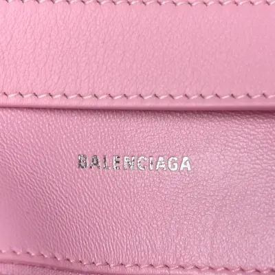 Balenciaga XS Downtown Shoulder Bag Candy Pink Semi-Shiny Smooth Calfskin Leather Silver Hardware