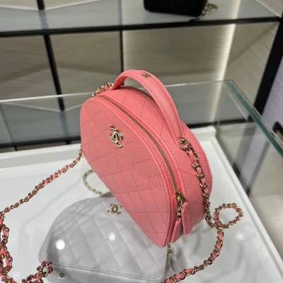 Chanel Pink /  White / Black / Wine Red / Lvory White Quilted Pelleted Calfskin Leather Crossbody Bags