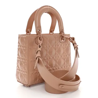 Dior Small My ABCDior Lady Dior Rose Des Vents Diamond Cannage Calfskin Leather Incognito Hardware