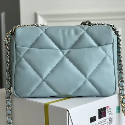 Chanel 19 Bag Light Blue Olive Green Grey Blue Navy Blue Yellow Caramel 26cm