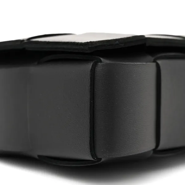 Bottega Veneta Maxi Intrecciato Cassette Crossbody Bag Black Lambskin Leather - Image 4