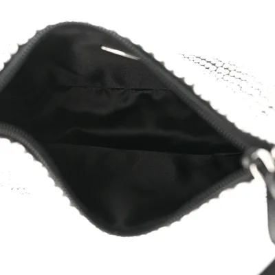 Prada Mini Re-Edition 2000 Bag Cristal Satin & Crystal Silver Hardware