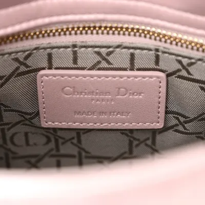 Dior Mini Lady Dior Lotus Metallic Cannage Lambskin Leather Light Gold Hardware