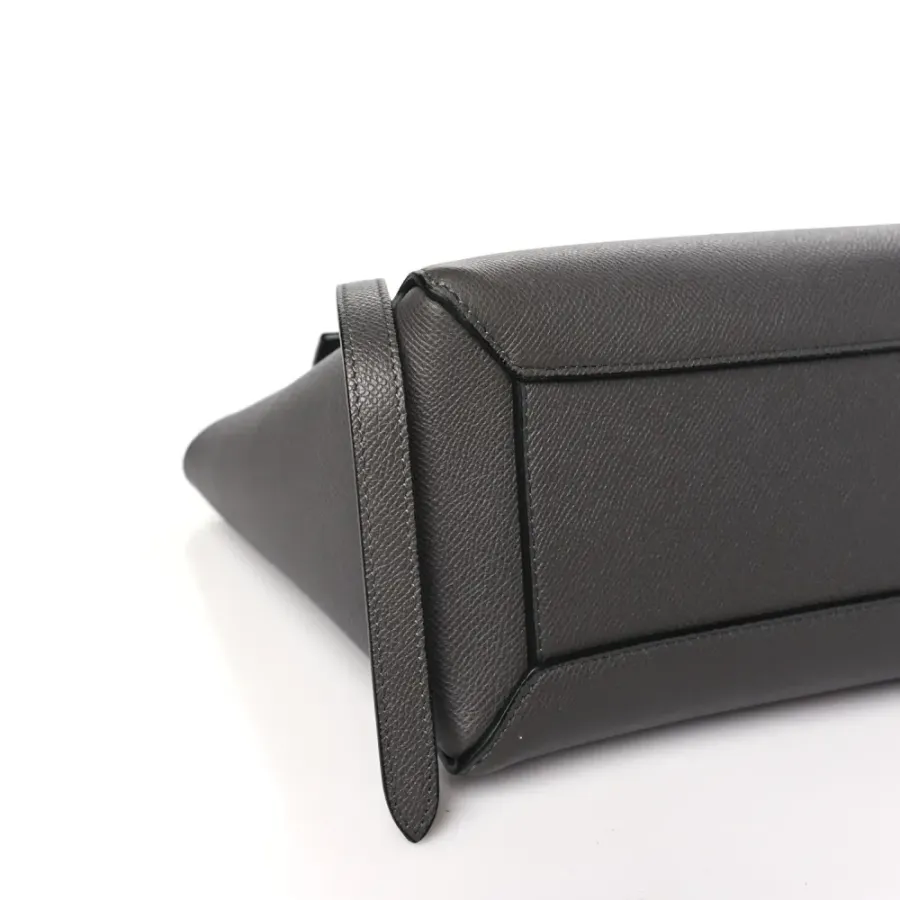 Celine Micro Belt Bag Grey Grained Calfskin Leather Gold Hardware