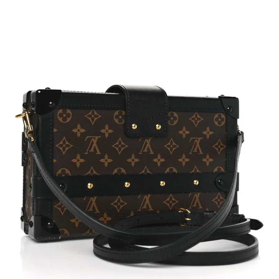 Louis Vuitton Petite Malle PM Black Monogram Canvas Gold Hardware