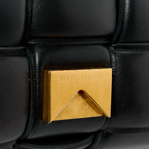 Bottega Veneta Maxi Intreccio Padded Cassette Crossbody Bag Black Nappa Leather Gold Hardware - Image 8