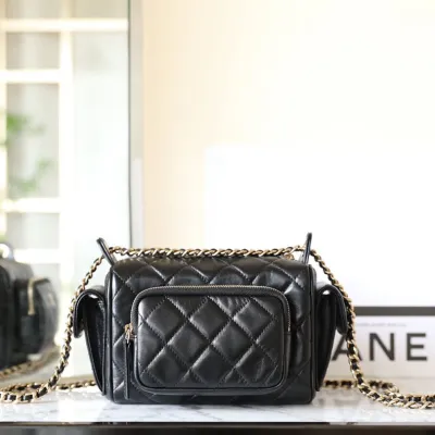 Chanel Black / Red / Milk Tea color Crossbody Bags