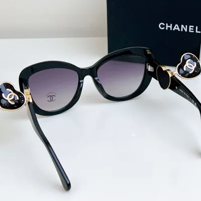 CHANEL glasses black gold color size 55-19-140