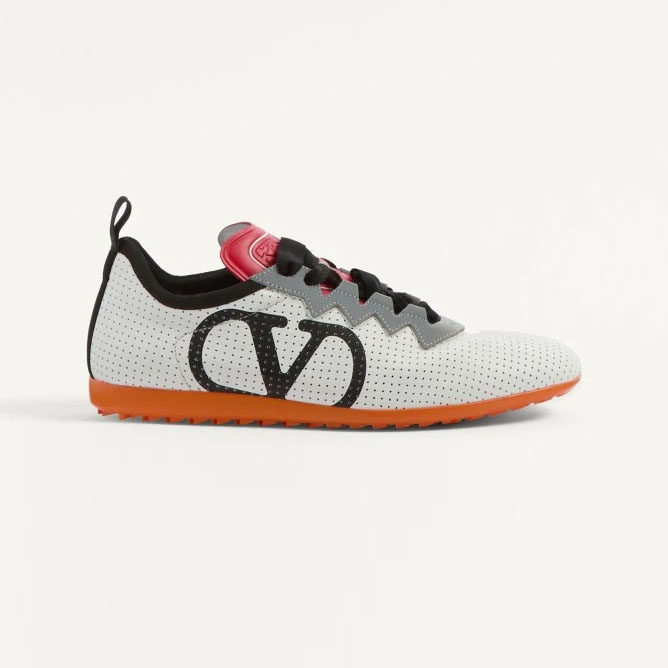 VALENTINO CHROMATHON Tênis de camurça com ilhós feminino