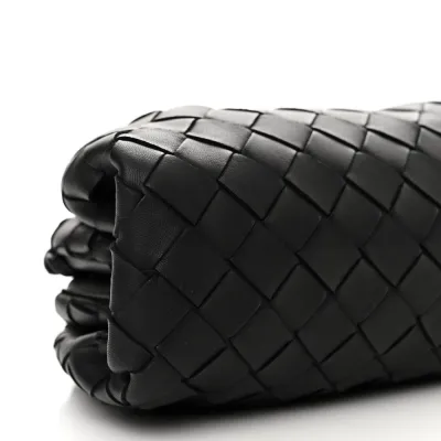 Bottega Veneta Mini Intrecciato Pouch Black Nappa Leather