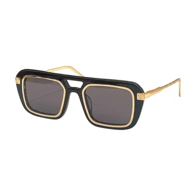 Louis Vuitton square frame glasses leopard gold/marine blue/black silver/black gold color Size 51口22-140