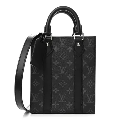 Louis Vuitton Mini Sac Plat Monogram Eclipse Canvas Silver Hardware