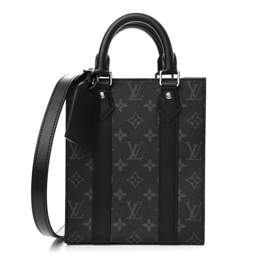 Louis Vuitton Mini Sac Plat Monogram Eclipse Canvas Silver Hardware