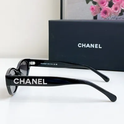 CHANEL round frame glasses black color SIZE 54-19-145