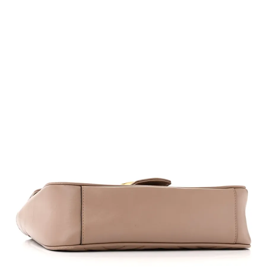 Gucci Small GG Marmont Shoulder Bag Porcelain Rose Calfskin Matelassé Leather Gold Hardware