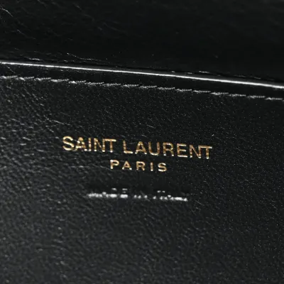 Saint Laurent Small Calypso Pouch Rouge Merlot Lambskin Leather Gold Hardware