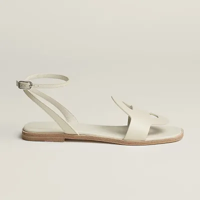 HERMES white Black Sandal