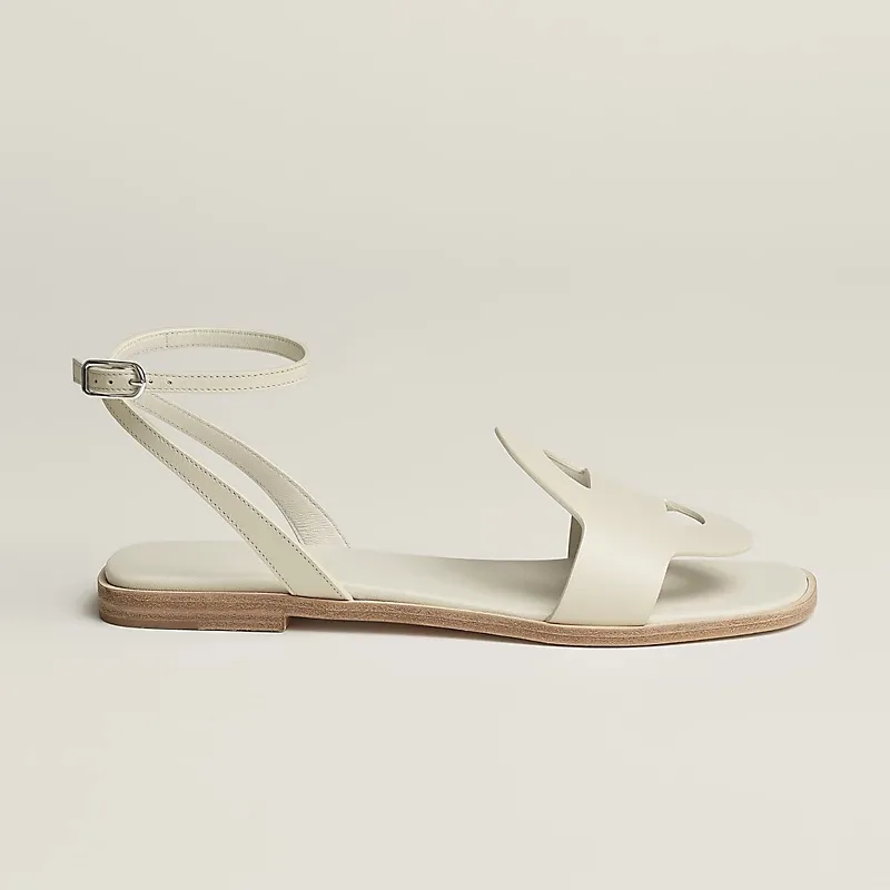 HERMES white Black Sandal