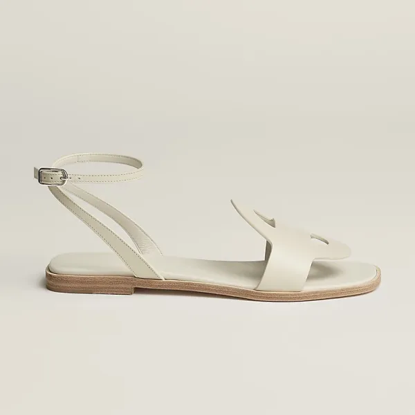 HERMES white Black Sandal
