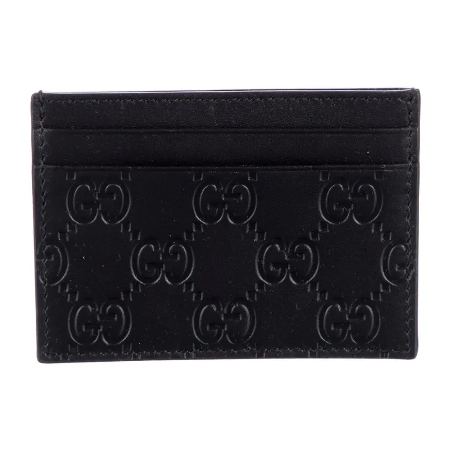 Gucci Small Card Holder Black GG Signature Leather