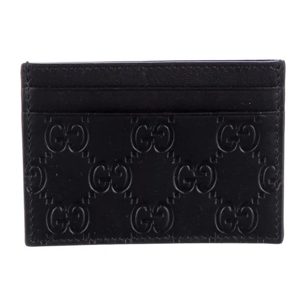 Gucci Small Card Holder Black GG Signature Leather - Image 2