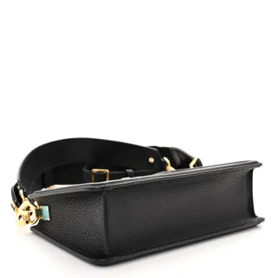 Valentino Garavani Medium VLogo Signature Shoulder Bag Black Grainy Calfskin Leather Gold Hardware