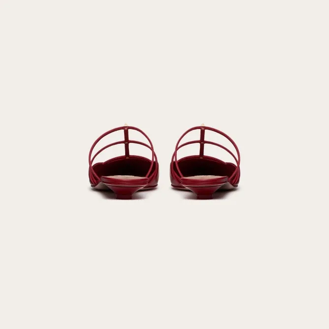 VALENTINO Red Calfskin microheeled Mill slippers