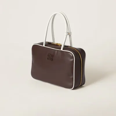 Miu Miu Beau Calfskin Leather Brown Top-Handle Bags