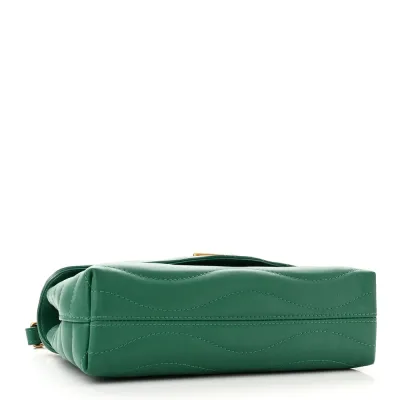 Louis Vuitton New Wave Chain Bag MM NM Emerald Calfskin Leather Gold Hardware