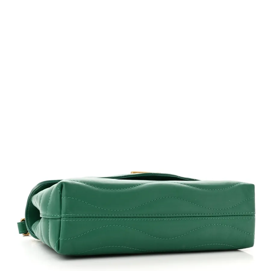 Louis Vuitton New Wave Chain Bag MM NM Emerald Calfskin Leather Gold Hardware