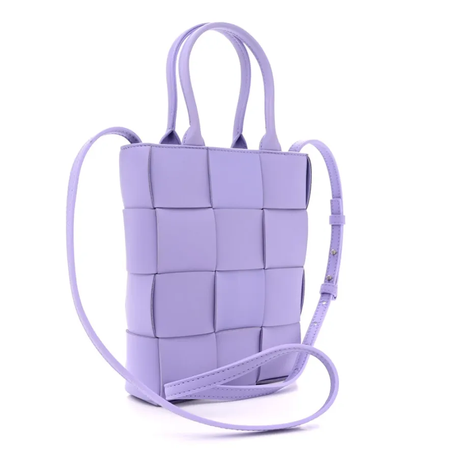 Bottega Veneta Maxi Intrecciato Mini North-South Cassette Tote Wisteria Lambskin Leather