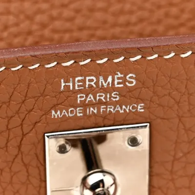 Hermès Kelly Retourne 25 Brown Togo Leather Palladium Hardware