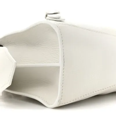 Balenciaga S Neo Classic City Bag Chalky White Grained Calfskin Leather Silver Hardware