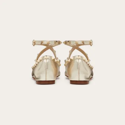 VALENTINO Studded sheepskin ballet flats