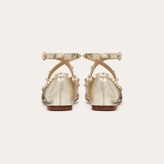 VALENTINO Studded sheepskin ballet flats