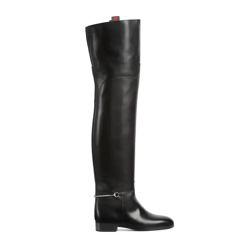 Gucci black knee high boots