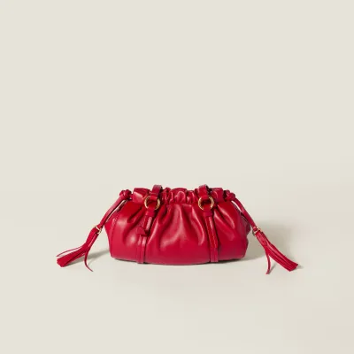 Miu Miu Joie Nappa Quilted Lambskin Leather Red Shoulder Bags