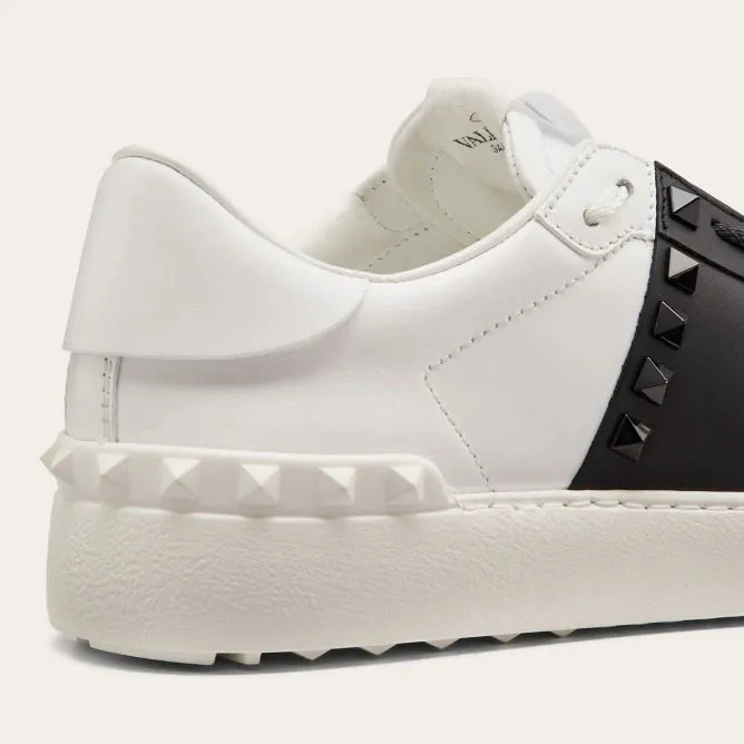 VALENTINO Women's studded calf leather sneakers in the same color