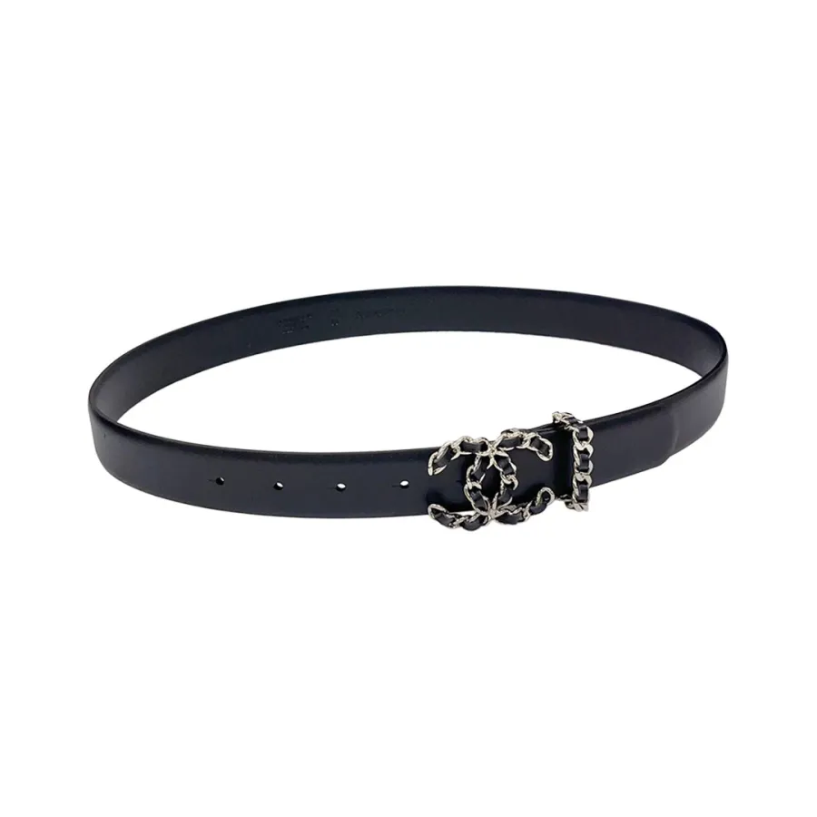 Chanel CC Belt In Black Calfskin With Silver Hardware 20/30/50/70mm