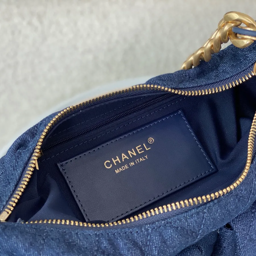 Chanel Denim royal blue / Denim grey silver / Denim sky blue Shoulder Bags