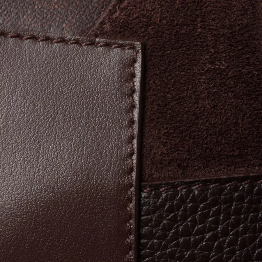 Miu Miu Beau Leather / Suede splicing Deep Brown Top-Handle Bags