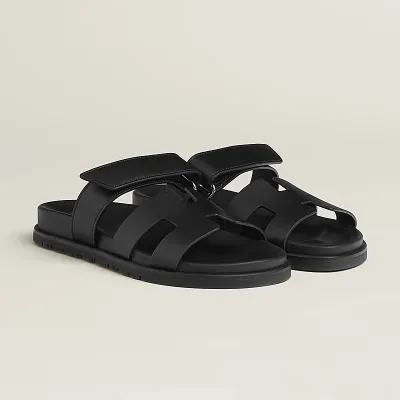 HERMES Chypre Black Slippers