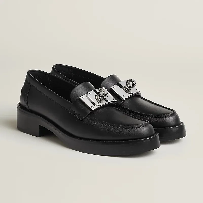 HERMES Hot Black Loafers