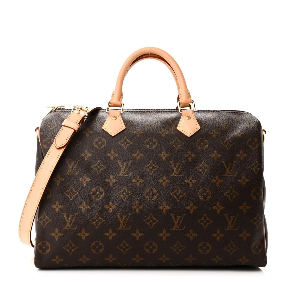 Louis Vuitton Speedy Bandoulière 35 Monogram Canvas com Hardware Dourado